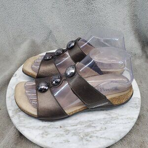 Mephisto Shoes Womens EU 37 US 7 Brown Bronze Metallic Leather Air Relax Sandals